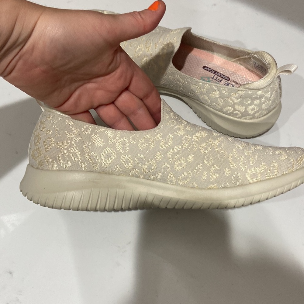 Sketchers wide fit air cooled memory foam womens 9 EUC cream animal print - Picture 11 of 11